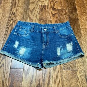 Distressed Denim Shorts Daisy Dukes - Size S (4-6)
